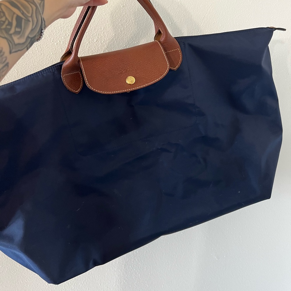Navy Longchamp Weekender Bag